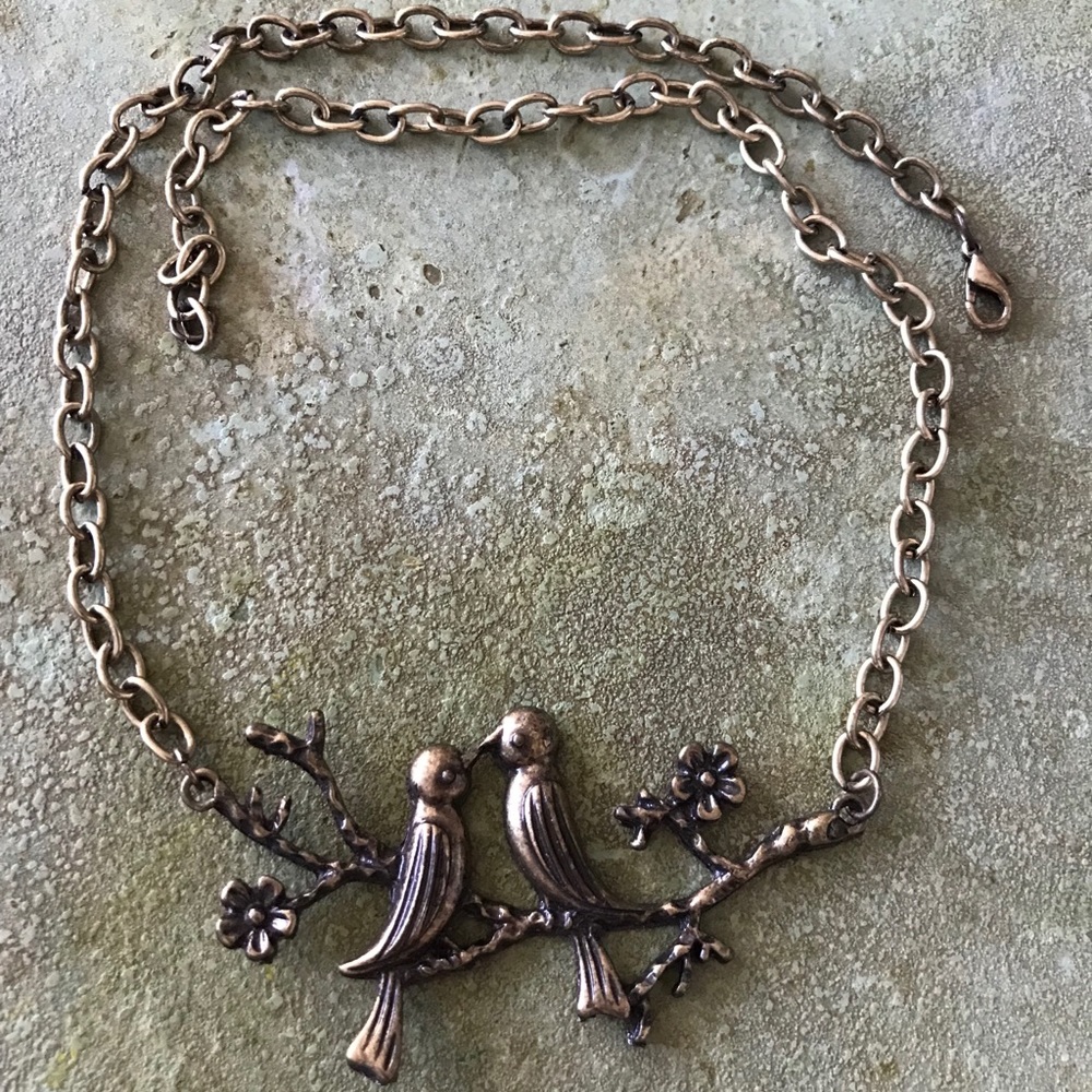 Vintage love bird necklace